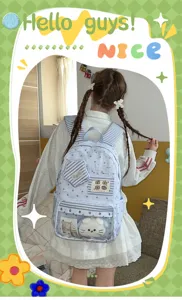 Ins große Kapazität Stern Leinwand Rucksack für Studenten und Reisen, süße klare Tasche Design