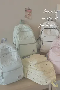Japanese sweet star print student backpack multi-compartment casual school bag for girls