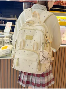 Zaino casual per ragazze di grande capacità con cartone animato elegante multifunzionale