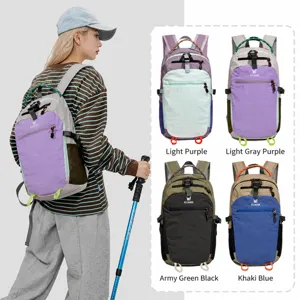 Casual colorblock backpack for outdoor travel, lightweight stylish daypack for men and women.
