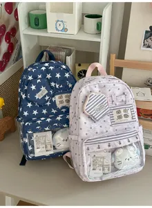 Sternen Print Ita Rucksack mit grossem Sichtfenster und hoher Kapazitaet fuer Schueler