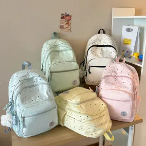 Japanese style sweet star pattern school backpack cute lightweight student book bag for daily use