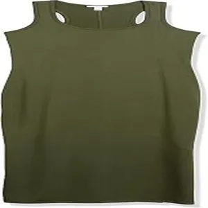 Robe longue sans manches vert olive uni, robe moulante décontractée pour le quotidien.
