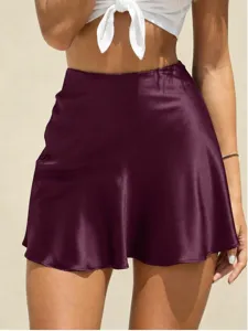 Women's satin mini skirt high waist elegant short skirts a-line sexy party club wear