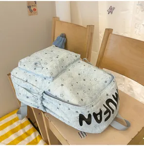 Korean style ins cute star backpack women high school student casual lightweight large capacity