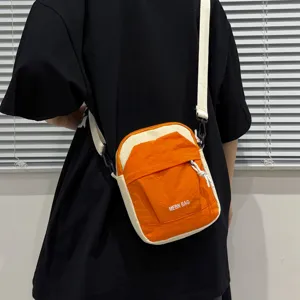 Lightweight mobile phone bag casual color block messenger bag for daily travel outdoor sports