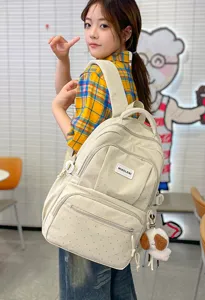 Joli sac à dos scolaire à pois style coréen pour filles ado sac de voyage étudiant décontracté