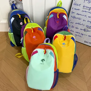 Bunter Dopamin-Farbblock-Rucksack, leicht, Outdoor, Freizeit, Schule, Reise für Studenten.