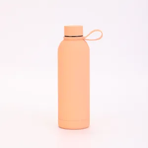 Bouteille d'eau isotherme en acier inoxydable avec poignée pour sport en plein air.