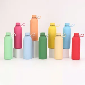 Bouteille Isotherme en Acier Inoxydable Étanche Gourde de Sport Avec Poignée pour Randonnée Plein Air Voyage Maison Bureau