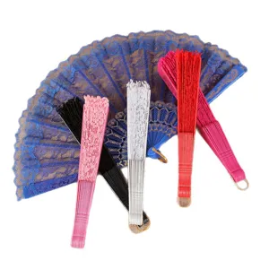 Femme éventail en dentelle pliable style chinois vintage éventail à main pour danse accessoires photo
