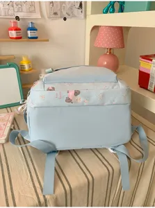 Süßer Cartoon-Canvas-Schulrucksack für Mädchen, große Kapazität Freizeitrucksack Alltag.