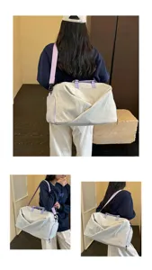 Expandable large capacity travel duffle bag, portable shoulder bag for gym fitness.