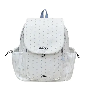 Sac à dos léger en nylon avec motif étoiles pour femmes, cartable décontracté cordon.