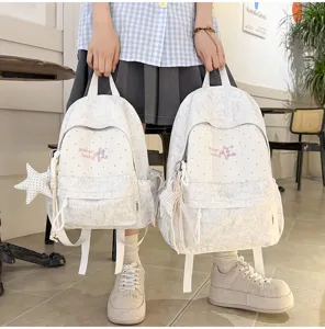 Sac à dos en toile décontracté style doux sac d'école japonais léger grande capacité