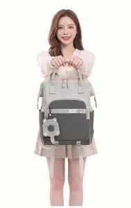 Zaino fasciatoio multifunzionale grande capacità per mamme, elegante borsa da viaggio.