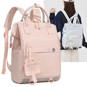 Grande zaino fasciatoio multifunzionale elegante con simpatico ciondolo gatto viaggio