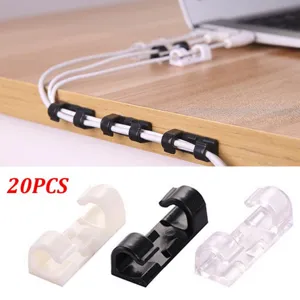 Self Adhesive Wire Organizer Cable Clip Holder Cord Management Desktop USB Charger Line Fixed Protector Home Office Desk Accessories