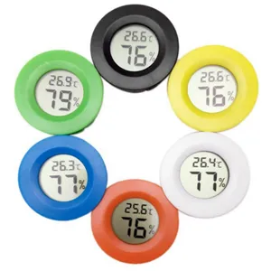 Termómetro higrómetro digital redondo mini monitor de temperatura humedad 6pcs