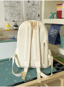 Sac à dos en toile décontracté style japonais, grand sac d'école pour étudiants.
