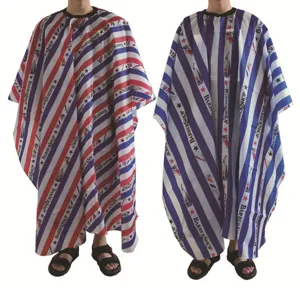 Professional Salon Hairdressing Cape Waterproof Barber Hair Cut Cloth Apron With Stripe Print For Hair Salon Styling