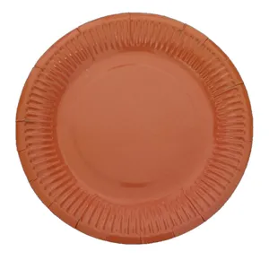 7 Inch Round Paper Plates Disposable Terracotta Craft Plates DIY Art Party Tableware 10pcs