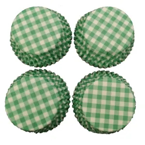 Caissettes a cupcakes papier carreaux verts moules a muffins 100 pieces lot pratique