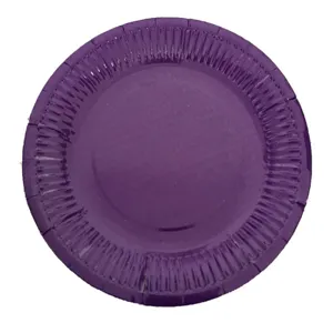 7 inch purple disposable paper plates round tableware for kids DIY art crafts party supplies