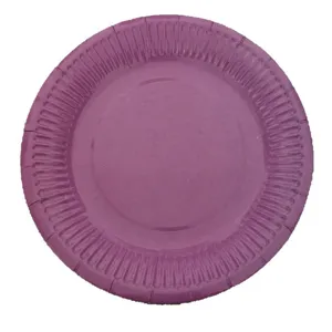 7-inch purple paper plates disposable round plates for kids DIY crafts party supplies 10pcs.