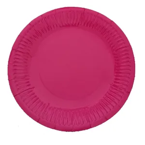 7 inch pink disposable paper plates for party, wedding, or kids DIY crafts art project 10pcs