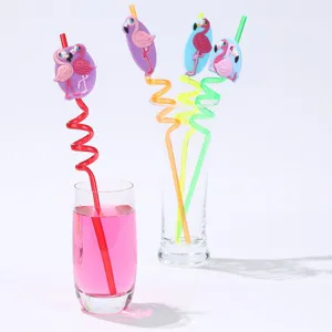 Kreative Flamingo Form Kunst Hartstrohhalm Cartoon Trinkhalm fur Party Restaurant Deko