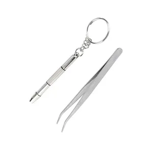 Mini Schraubenzieher Schlüsselanhänger und Präzisionspinzette Werkzeugset für Uhr Brille.