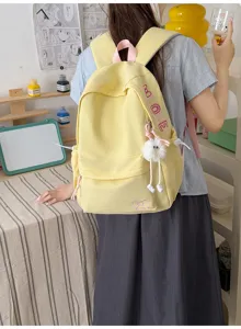 Cute Korean style canvas backpack large capacity casual daypack cute school bag for women