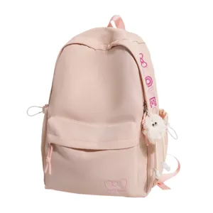 Korean style ins pink large capacity casual backpack school book bag for women travel