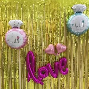 Tendina di pioggia dorata sfondo decorazione per festa di matrimonio, taglia lunga.