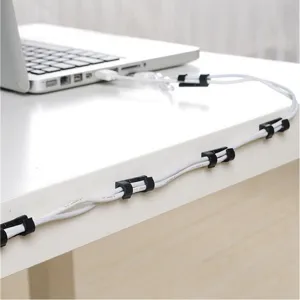Adhesive cable clips wire organizer set for neat desk cord management and setup view
