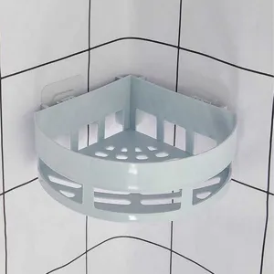 Mensola angolare per bagno in plastica supporto doccia organizer vista di dettaglio.