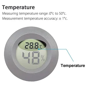 Termohigrometro digital redondo medidor electronico de temperatura y humedad ambiente