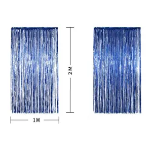 Tenda a frange metalliche blu 1x2m, perfetta per matrimoni, feste di compleanno e sfondo.