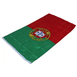Drapeau Portugal 90x150 cm en polyester banniere nationale avec oeillets pour decoration exterieure.