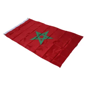 Morocco flag 90x150cm with metal grommets, durable fabric for indoor and outdoor national events.
