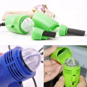 USB mini keyboard vacuum cleaner with brush attachments for laptop desk dust cleaning tool