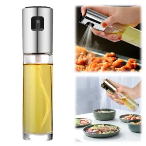 Glas Olijfolie Spray Fles Draagbare Spijsolie Dispenser Pomp Nevel Spray Fles Voor BBQ Keuken Salade Bakken