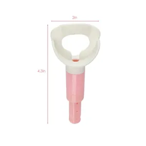 Detailed view of the plastic breathing trainer tool showing its shape and dimensions.