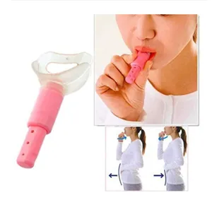 Abdominal breathing trainer facial exercise tool with multi-hole design for daily fitness.