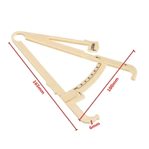 Lichaamsvetcaliper huidplooimeter voor fitness, draagbare kunststof tool van 165 mm lang.