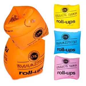 Inflatable swim arm bands double air bag floaties for water safety training colorful