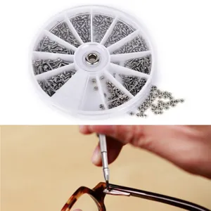 Brillenreparatur Schrauben Set mit Mikro Schrauben, Muttern, Box und Werkzeug für Brillen.