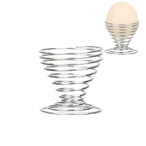 Stainless Steel Egg Holder Spring Spiral Stand Makeup Sponge Storage Rack Kitchen Gadget Metal Egg Tray