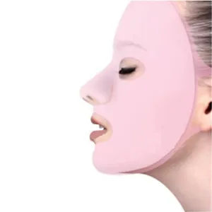 Copertura maschera viso in silicone appendiorecchie rosa strumento di bellezza dettaglio